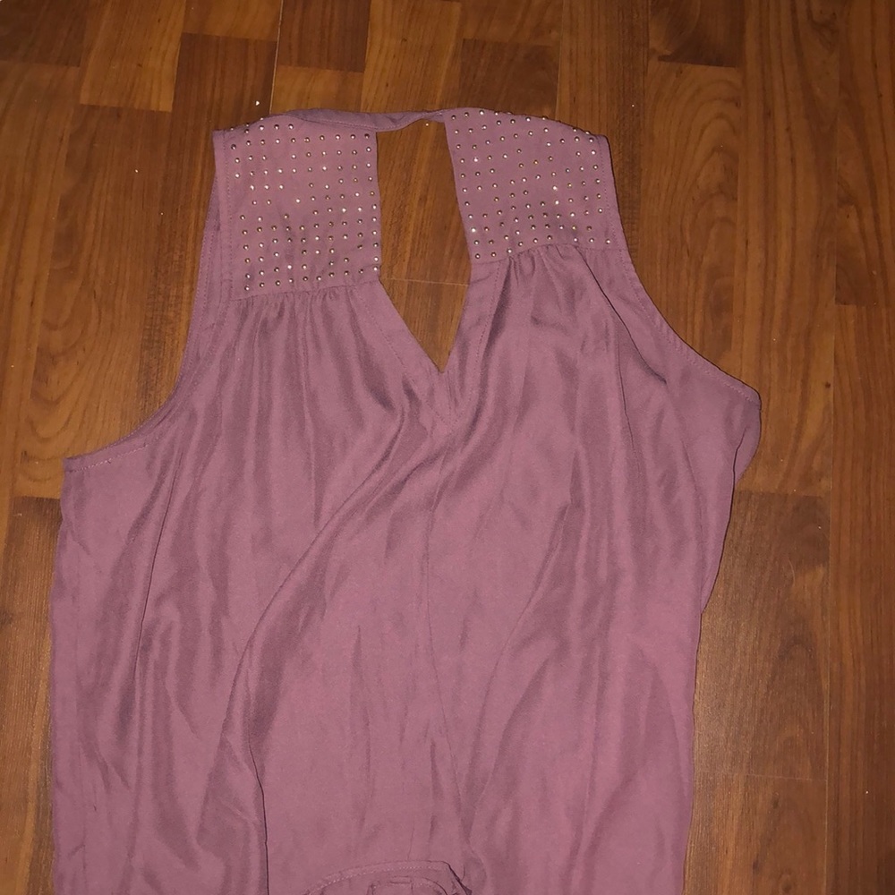 Rue21 Burnt Purple Tank Top with Gold Studs - Picture 2 of 2